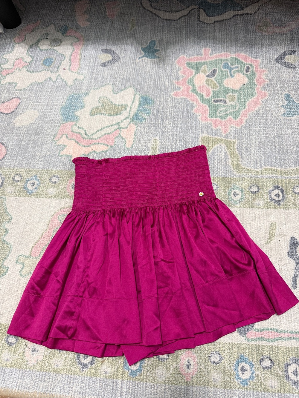 NATURAL LIFE Fuchsia Smocked Waist Circle Skirt